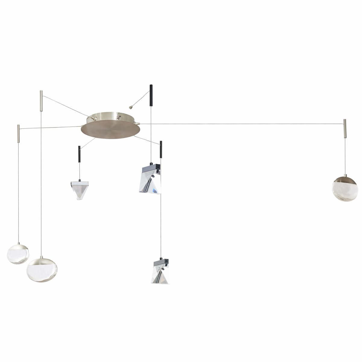 Abra Canopy 10082CP six-port ceiling mounting accessory with Uni-Jack connections for contemporary pendant light installations