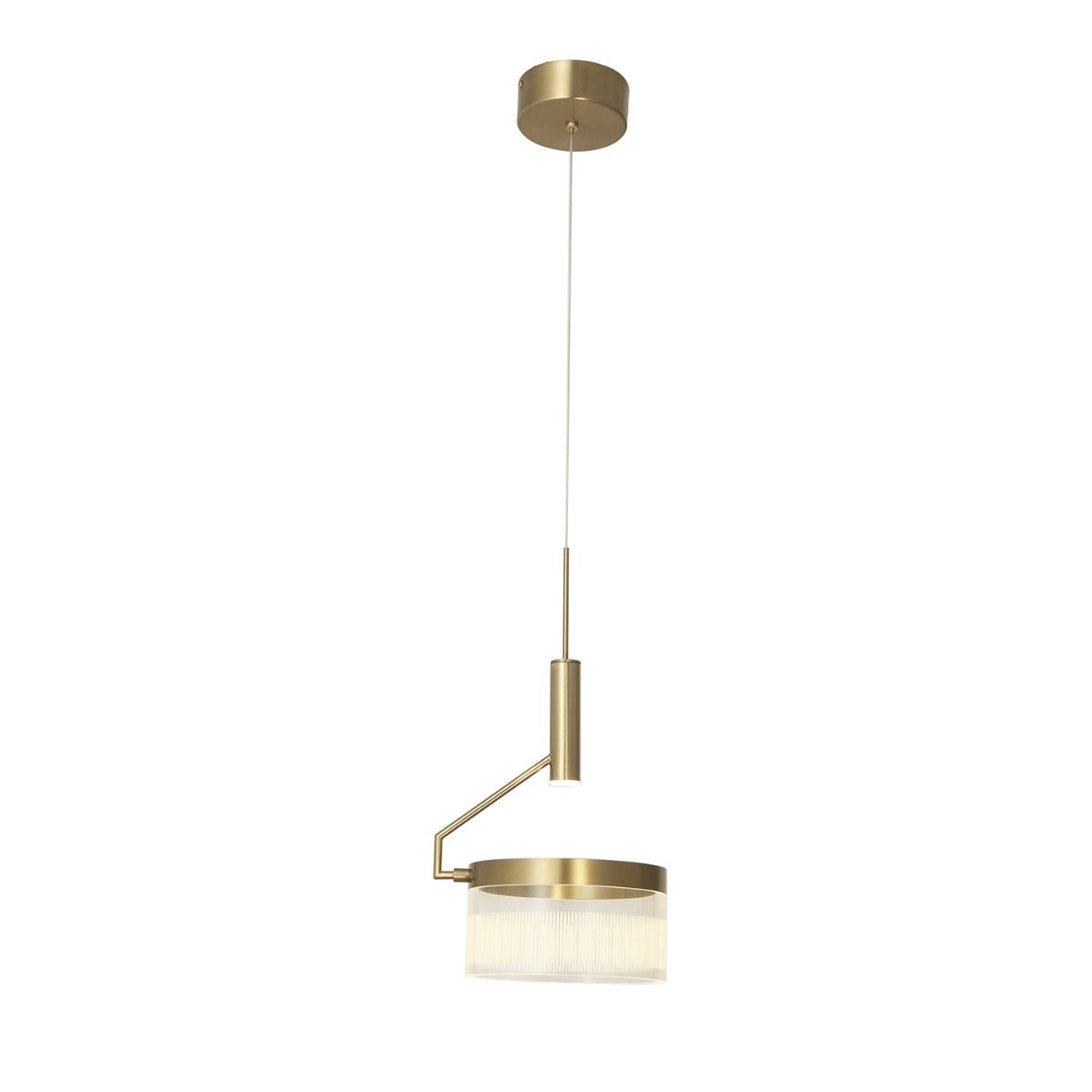 Abra Fleming 10101PN off-set Lightwave pendant light with sculptural modern design for contemporary interior lighting