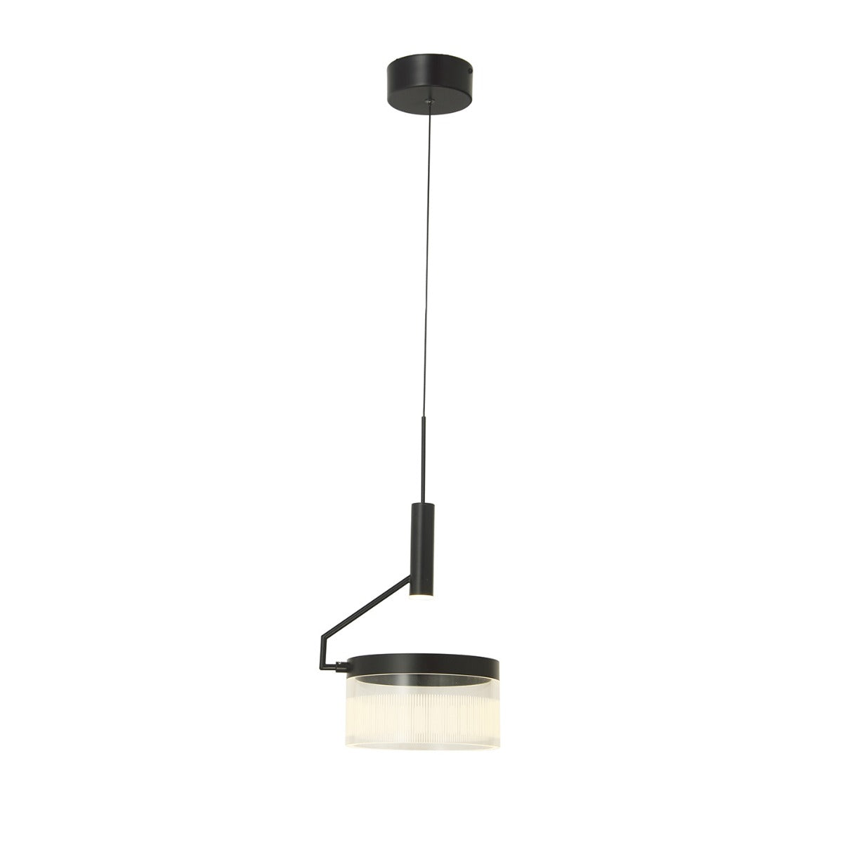 Abra 10101PN Fleming off-set Lightwave pendant with contemporary sculptural form for residential and commercial interiors