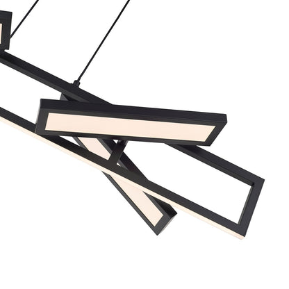 Abra 10110PN Helix rectangular pendant with four pivoting diffusers for customizable residential and commercial illumination