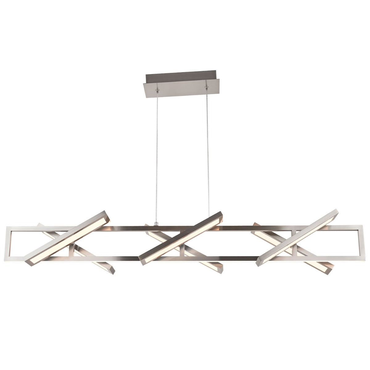 Abra Helix 10111PN rectangular pendant light with six pivoting light guide diffusers for modern interior lighting