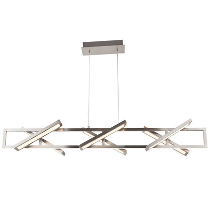 Abra Helix 10111PN rectangular pendant light with six pivoting light guide diffusers for modern interior lighting