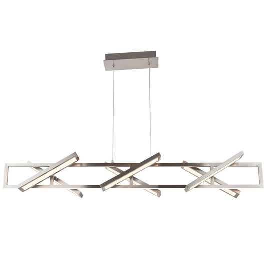 Abra Helix 10111PN rectangular pendant light with six pivoting light guide diffusers for modern interior lighting