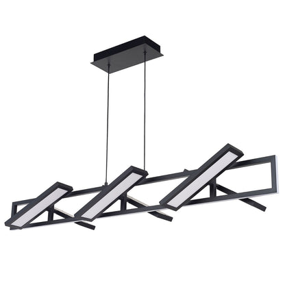 Modern Abra Helix LED pendant light with six pivoting light guide diffusers for stylish dining room and kitchen island lighting