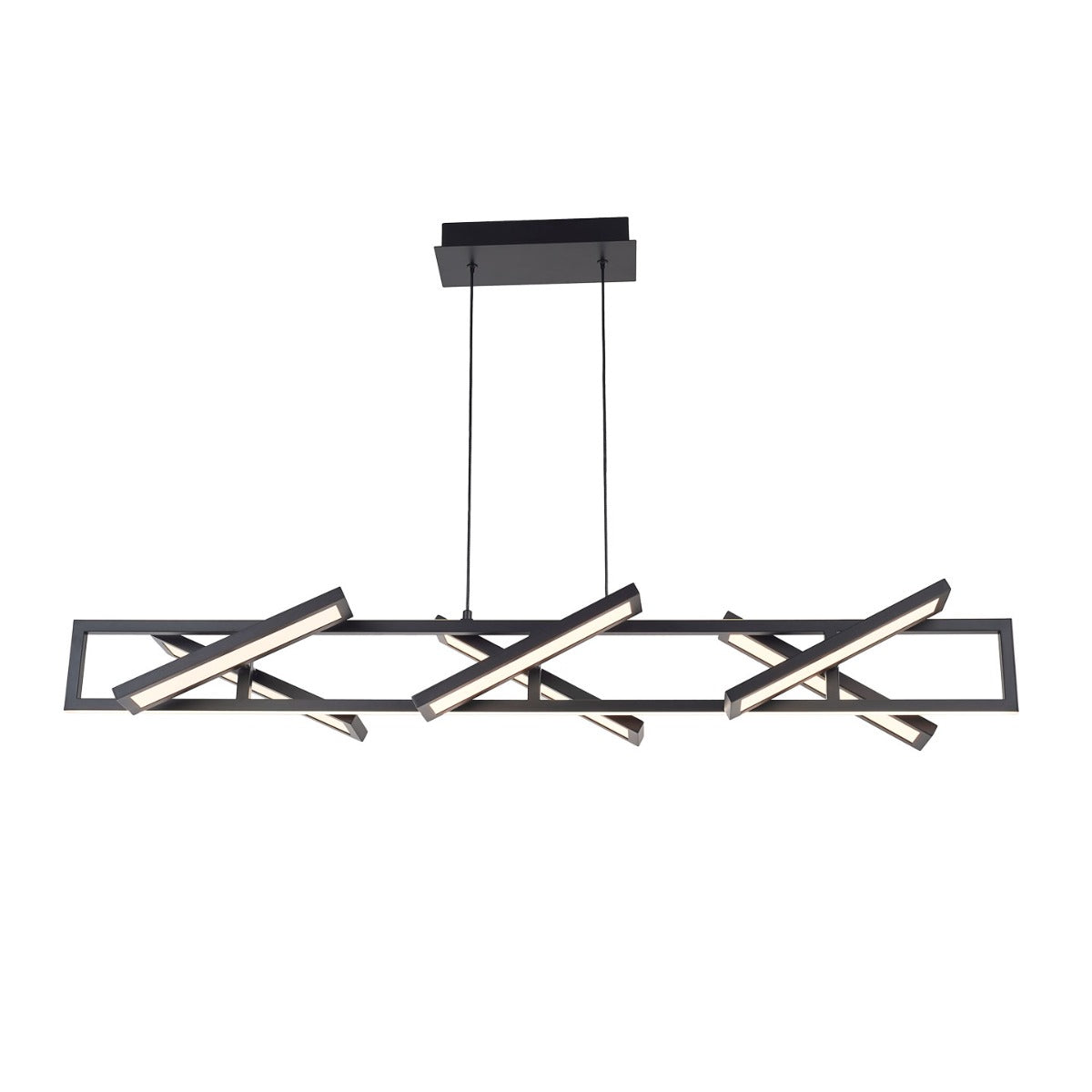 Abra 10111PN Helix rectangular pendant with six pivoting diffusers for customizable residential and commercial illumination