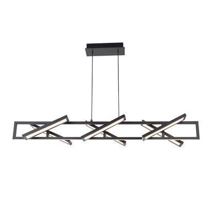 Abra 10111PN Helix rectangular pendant with six pivoting diffusers for customizable residential and commercial illumination
