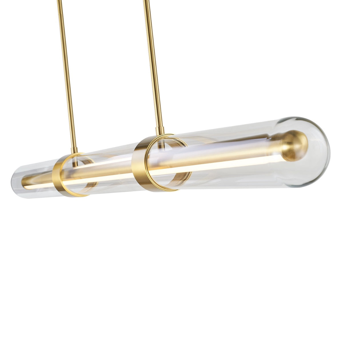 Abra Sterling 10130PN pendant fixture featuring clear outer glass with integrated up and down lighting for contemporary interiors