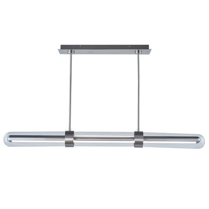 Abra 10130PN Sterling 47.1-inch clear glass pendant light with dual-direction up-and-down illumination for residential and commercial spaces
