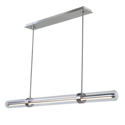 Abra Sterling 10131PN 59-inch pendant light with clear outer glass and up-and-down illumination for modern interior lighting
