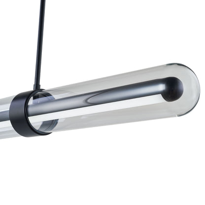 Abra Sterling 10131PN contemporary clear outer glass pendant with up-and-down light design for sophisticated residential and commercial lighting