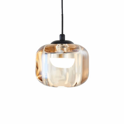 Modern Abra Geo pendant fixture with square glass shade and Uni-Jack plug for stylish kitchen, dining, and accent lighting