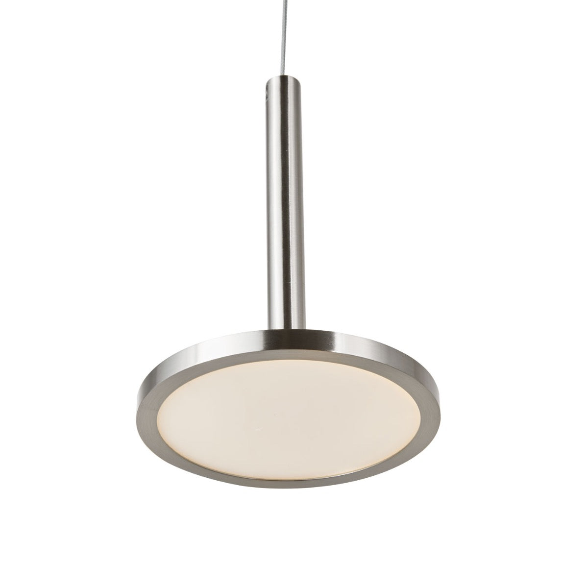 Abra Flip Acrylic Disc Pendant with Uni-Jack Plug Brushed Nickel