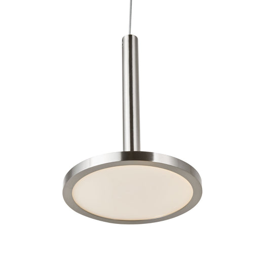 Abra Flip Acrylic Disc Pendant with Uni-Jack Plug Brushed Nickel