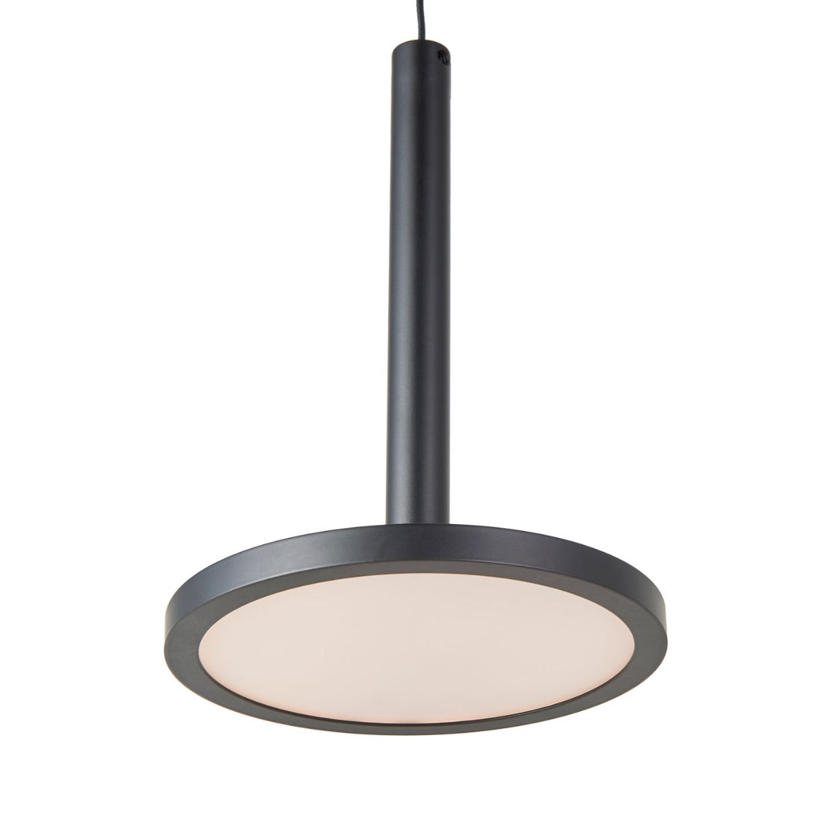 Modern Abra Flip pendant fixture with acrylic disc shade and Uni-Jack plug for stylish kitchen, dining, and accent lighting