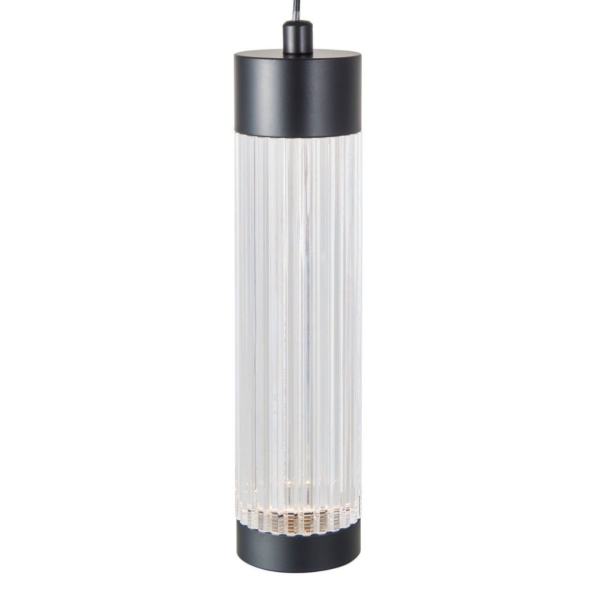 Abra 10154PN Spin 10-inch acrylic pendant light with decorative ribbed texture and Uni-Jack connection for residential interiors