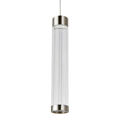 Abra Spin 10155PN pendant fixture featuring a 14-inch ribbed acrylic shade and Uni-Jack plug for contemporary illumination