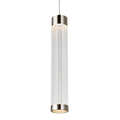 Abra Spin 10155PN 14-inch ribbed acrylic pendant light with Uni-Jack plug for modern interior lighting