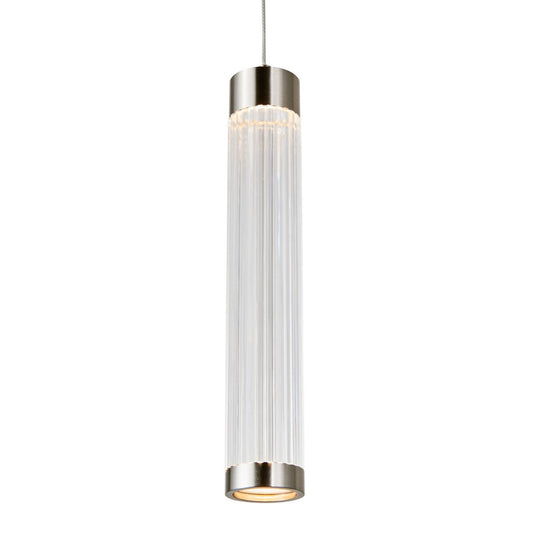 Abra Spin 10155PN 14-inch ribbed acrylic pendant light with Uni-Jack plug for modern interior lighting