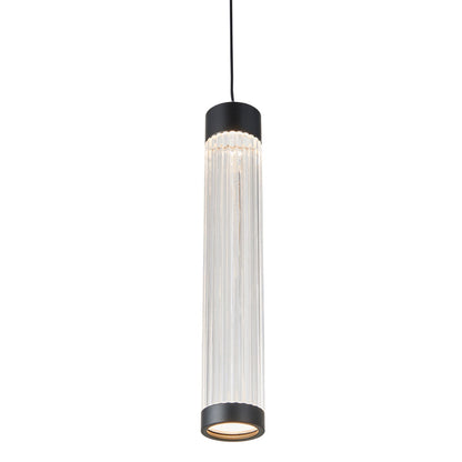 Abra 10155PN Spin 14-inch acrylic pendant light with decorative ribbed texture and Uni-Jack connection for residential interiors