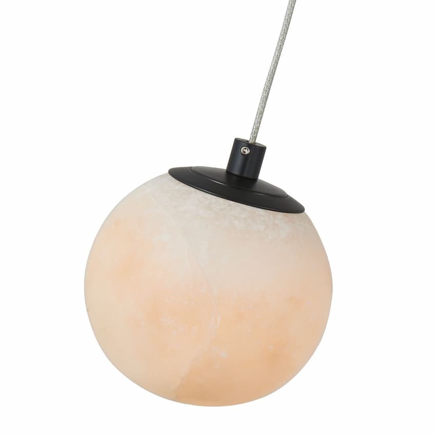 Abra Stone 10166PN 6W LED pendant light with natural alabaster stone orb, 120-inch suspension cord and Uni-Jack plug