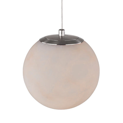 Abra 10167PN Stone 6-inch alabaster orb pendant light with elegant natural stone texture for contemporary residential interiors