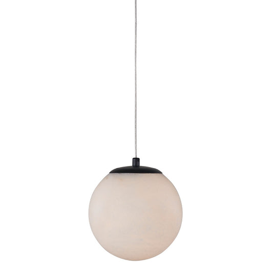 Abra Stone 10167PN 6-inch alabaster stone orb pendant light with 120-inch cord and Uni-Jack plug for modern interior lighting