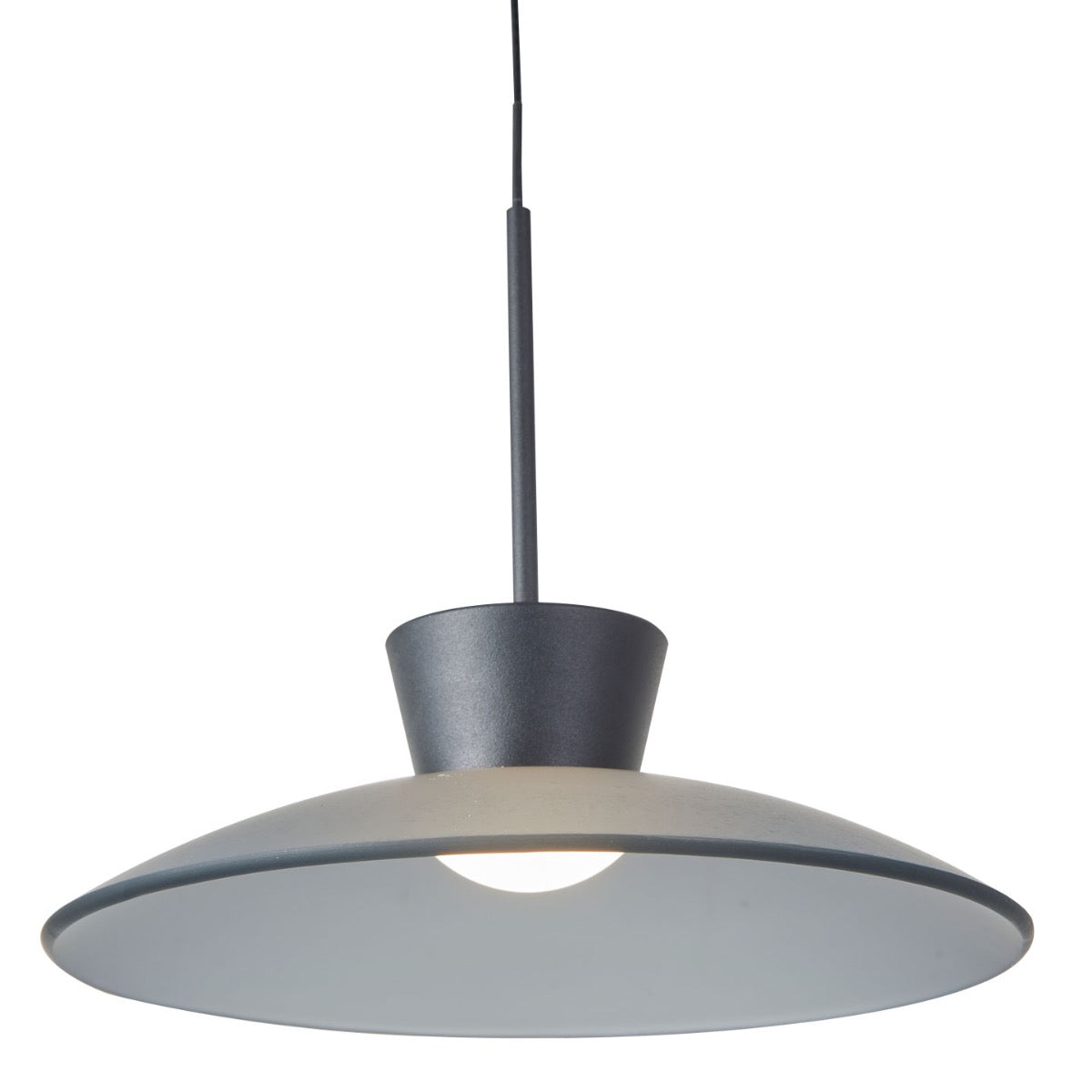 Abra Horizon Glass Shade Pendant with Uni-Jack Plug Matte Black / Smoked Glass