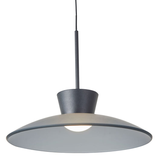 Abra Horizon Glass Shade Pendant with Uni-Jack Plug Matte Black / Smoked Glass