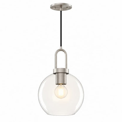 Alora Mood Soji PD601608BNCL 8-Inch Pendant Light in Brushed Nickel Finish with Clear Glass Globe Shade