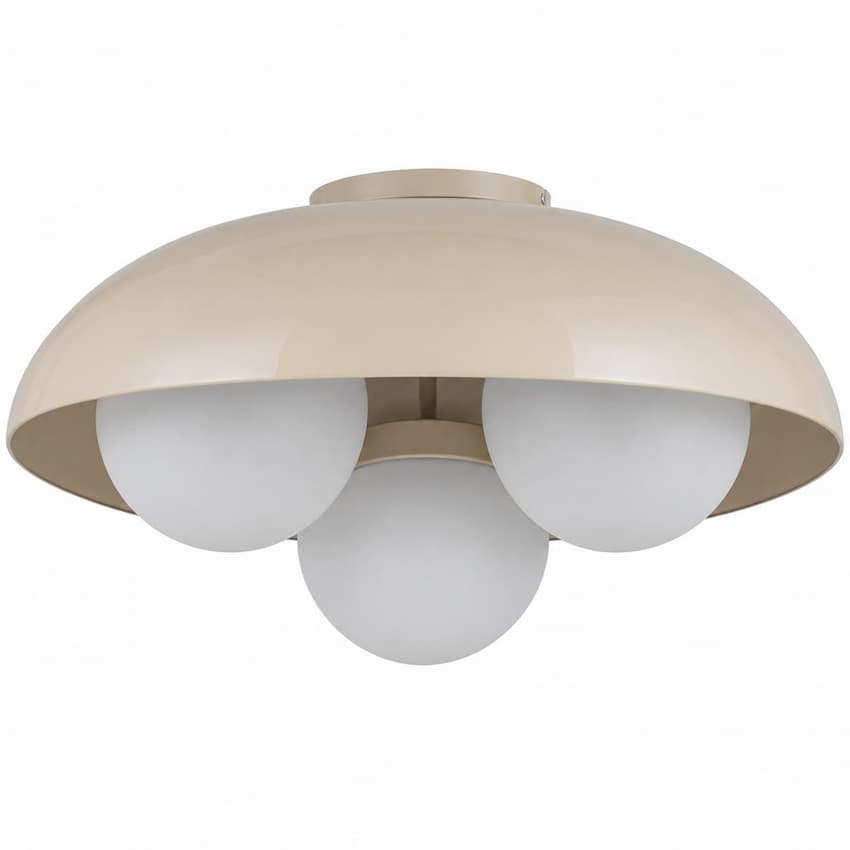 Alora Mood Robyn Collection FM495316PWOP Flush Mount Ceiling Light with Pearl White Steel Frame and Three Opal Glass Diffusers