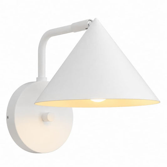 Alora Mood Remy WV485007WH 7-Inch 1-Light Vanity Light in White Finish with Steel Shade