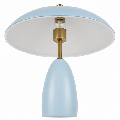 Alora Mood TL437409CER Poppy Modern Portable LED Table Lamp in Cerulean with Steel Shade, 3-Step Touch Dimming and Downward Illumination