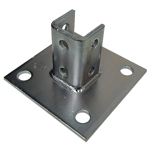 Morris 17454 Post Base Single Channel 4 Hole Square Strut 1-5/8”