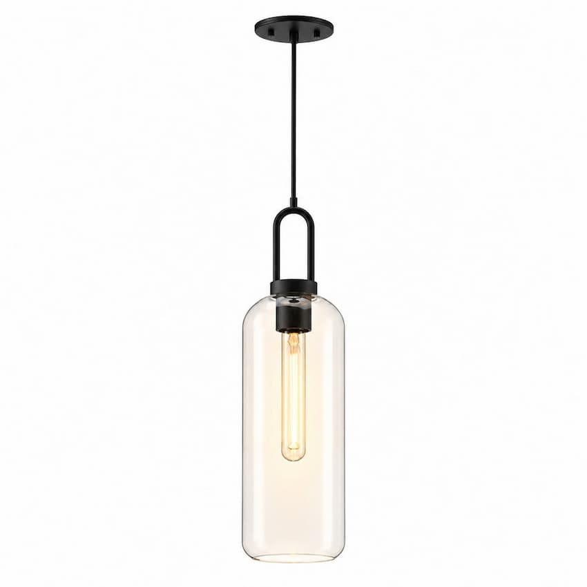 Alora Mood Soji PD401606MBCL 6-Inch Pendant Light in Matte Black Finish with Clear Glass Shade
