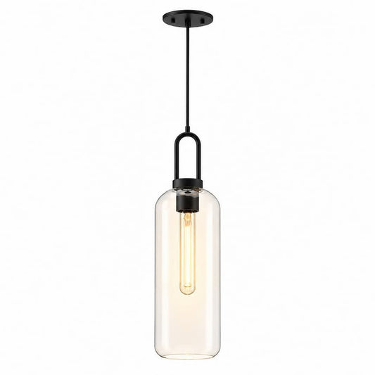 Alora Mood Soji PD401606MBCL 6-Inch Pendant Light in Matte Black Finish with Clear Glass Shade