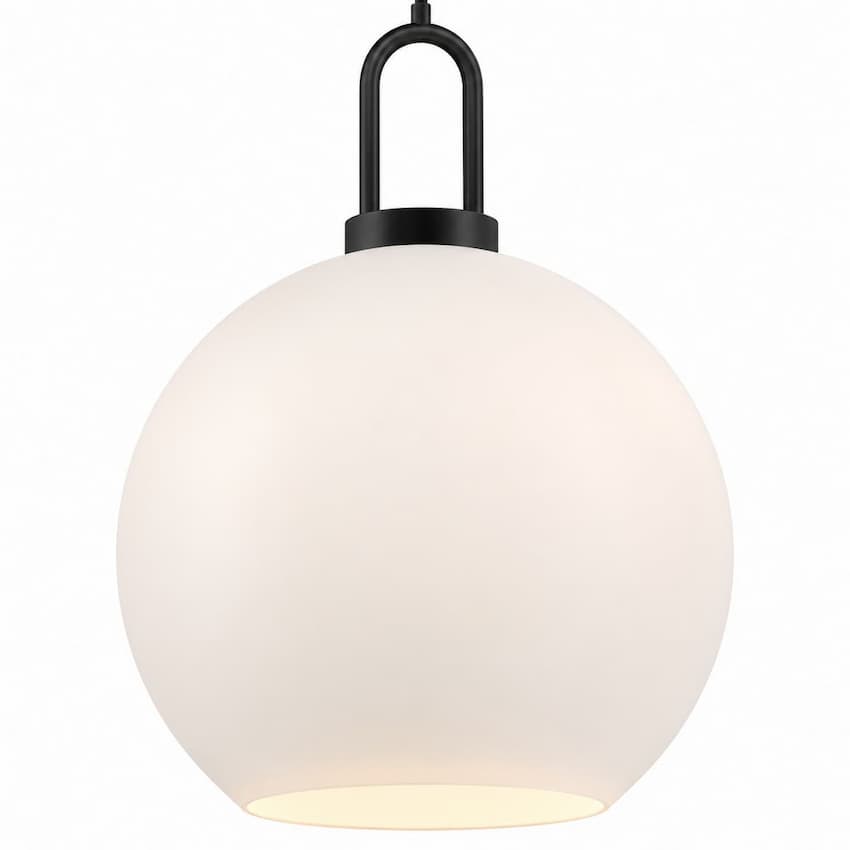 Alora Mood PD601710MBOP Soji Modern Japanese-Inspired Pendant Ceiling Light with Matte Black Finish, Opal Matte Glass Shade and Contemporary Design