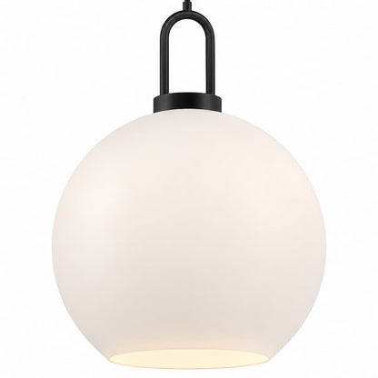 Alora Mood PD601710MBOP Soji Modern Japanese-Inspired Pendant Ceiling Light with Matte Black Finish, Opal Matte Glass Shade and Contemporary Design