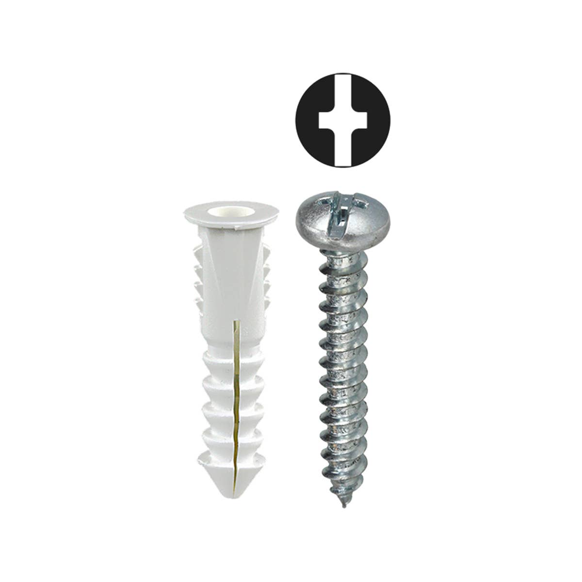 Dottie 1AK Dottie #6 White Wing Conical Anchor Kit with Pan Head Combo Drive Screws 1AK