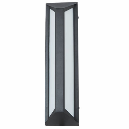 Modern architectural outdoor wall sconce with angled side-emitting light