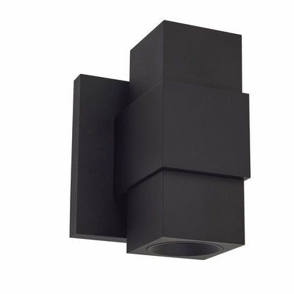 Abra Optics wet location wall light featuring integrated LED up and down illumination for contemporary exterior walls