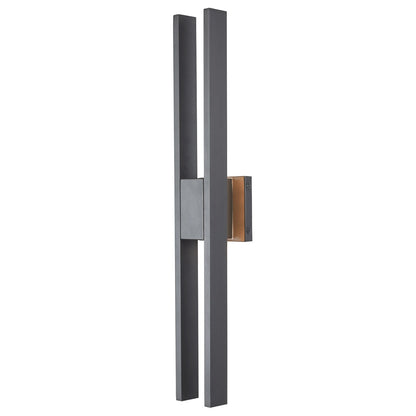 Abra Slate 50009ODW twin-bar outdoor wall fixture with modern linear design for wet location exterior lighting