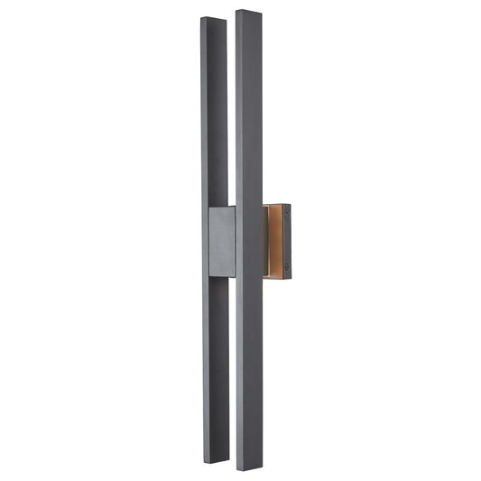 Abra Slate 50009ODW twin-bar outdoor wall fixture with modern linear design for wet location exterior lighting