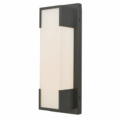 Abra Titon 50044ODW wet location outdoor wall fixture with modern mitered glass design for exterior lighting