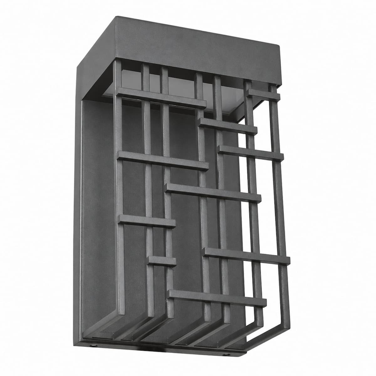 Abra Aspen wet location wall fixture featuring a perforated metal lattice design with frosted glass diffuser