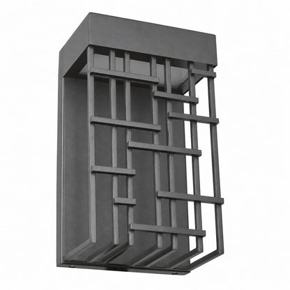 Abra Aspen wet location wall fixture featuring a perforated metal lattice design with frosted glass diffuser
