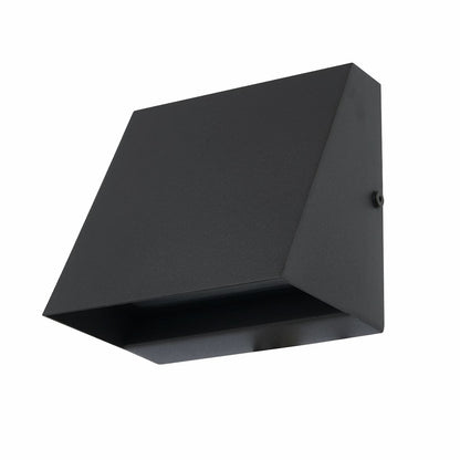 Modern outdoor wall sconce with wedge design for wet location use