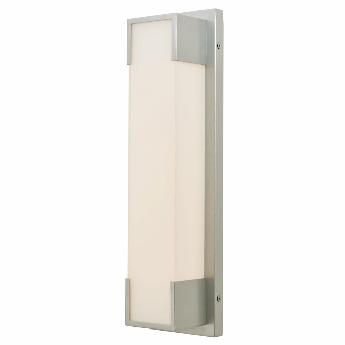Wet location rated wall fixture with miter glass and 3000K LED