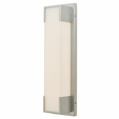 Wet location rated wall fixture with miter glass and 3000K LED
