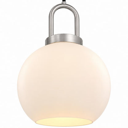Alora Mood PD601608BNOP Soji Japandi Pendant Ceiling Light with Brushed Nickel Finish, Opal Matte Glass Shade and Japanese Lantern-Inspired Design