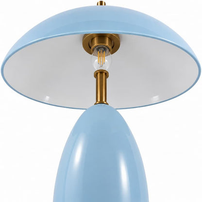 Alora Mood TL437012CER Poppy Modern LED Table Lamp in Cerulean with Steel Shade, 3-Step Touch Dimming and Downward Illumination